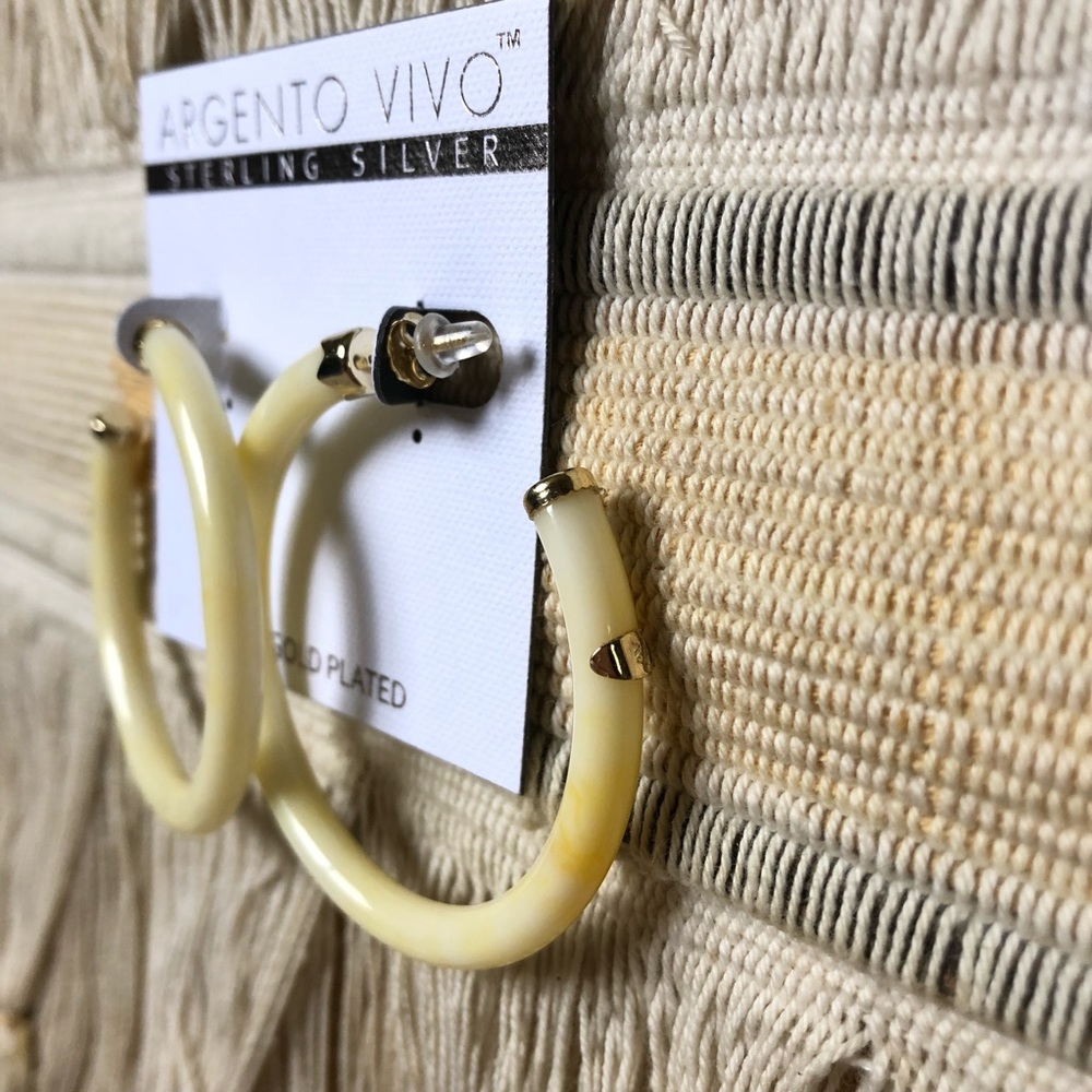Argento Vivo • Marbleized Resin Hoop Earrings - Picture 4 of 5